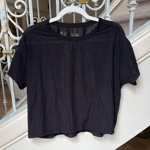 Lululemon Athletica Black Mesh Cates Tee